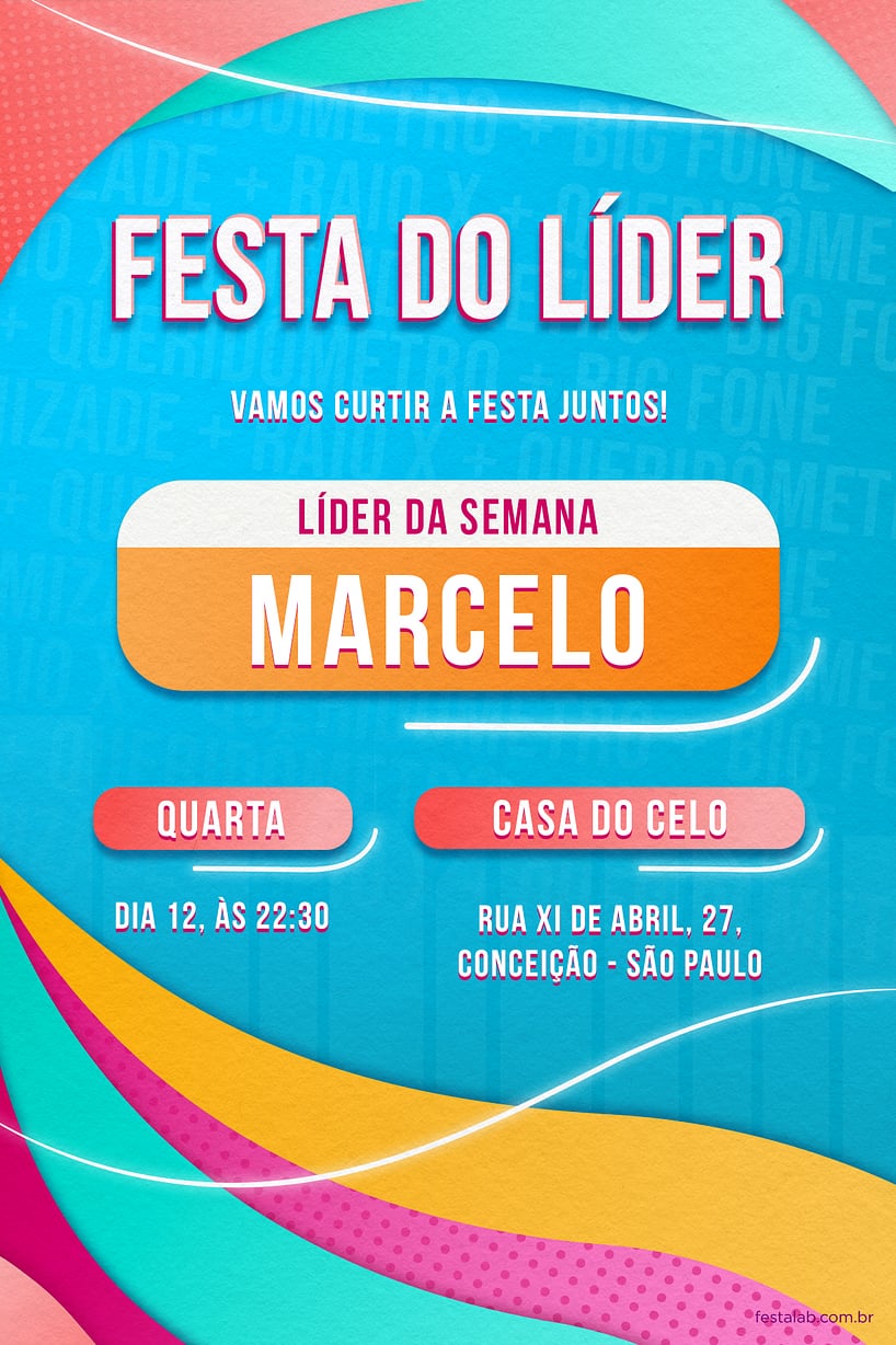 Criar convite de aniversário - Festa do Líder! Azul| FestaLab