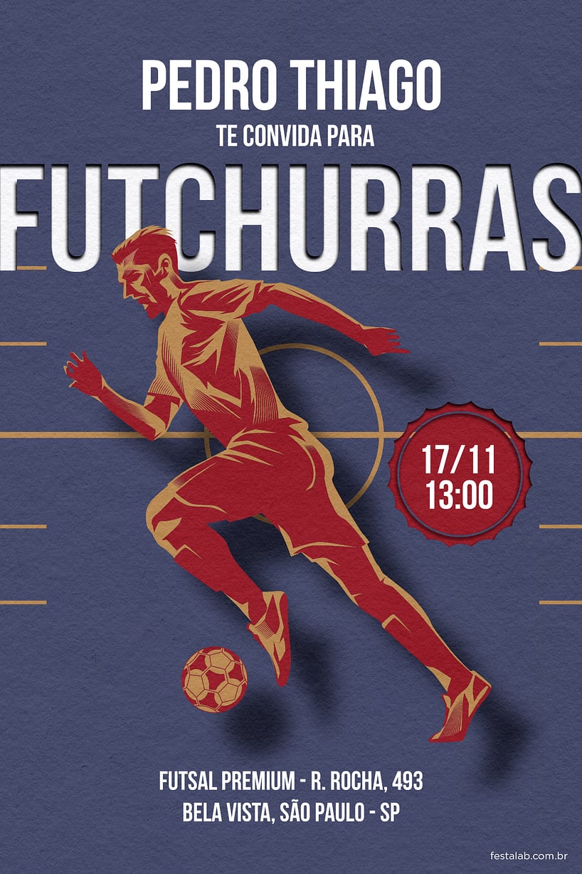 Criar convite de aniversário - Futchurras| FestaLab