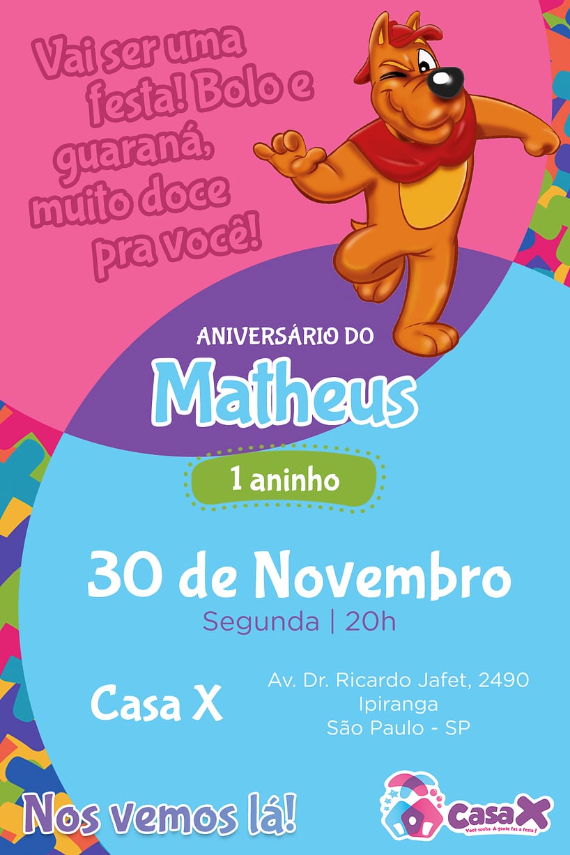 Criar convite de aniversário - Casa X - Txutxucão| FestaLab